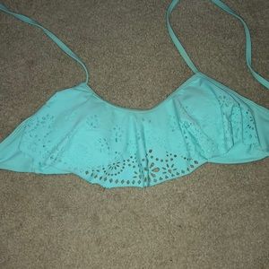 Halter Bikini Top w/ Eyelet Lace Detail